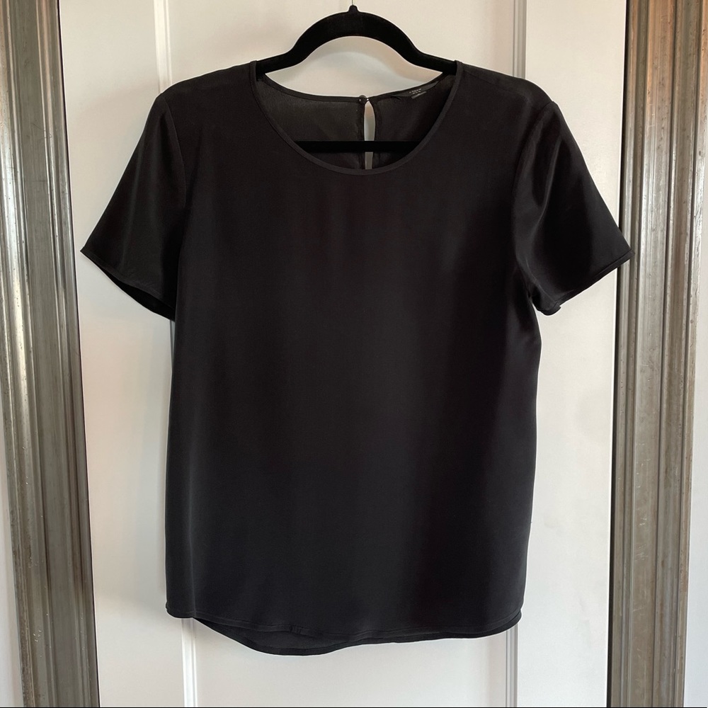 J. Crew Short-sleeve tee in Re-Imagined Silk, Black, Size S, EXCELLENT CONDITION